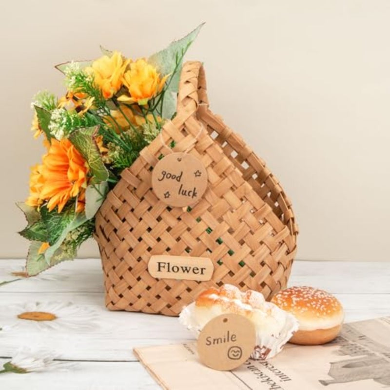 100PCS Brown Gift Tags 2.8 x 1.7 inches and 160PCS Round Paper Tags (2.2 inches), Kraft Paper Hang Lables for Clothes Party Favors DIY Crafts Wedding Holiday - Image 3