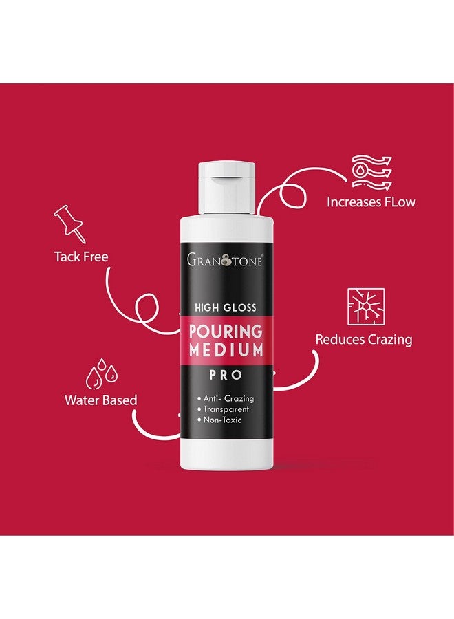 Granotone Acrylic Pouring Medium Anti Crazing & Non Yellowing Pouring Medium For Acrylic Painting High Gloss Medium For Acrylic Paints Increase Flow Non Toxic Formula For Pro Artists & Kid 200Ml - Image 3