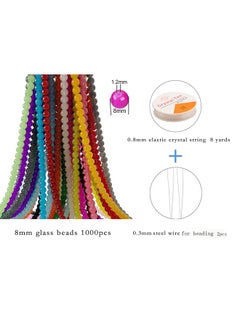 PAMIR TONG 1000Pcs Glass Round Beads Bulk Imitative Jade Bracelet Loose Beads For Jewelry Making Earring Necklaces And Diy Crafts (8Mm)  - Image 4