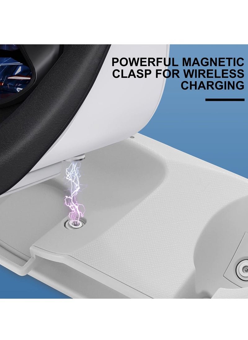 KASTWAVE - Charging Dock Station for Oculus Quest 2 - Fast VR Charger Stand for Oculus/Meta Quest 2 Headset Touch Controller Accessories with 2 Rechargeable Batteries,USB-C Charger and Cable(White) - Image 1