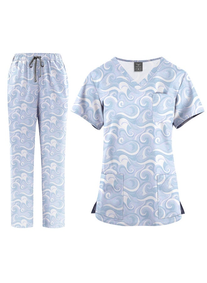 NIBEMINENT Clinical Work Clothes Women Nurse Scrubs Tops Pharmacy Working Pants Medical Doctor Surgical Nursing Uniforms - Image 1