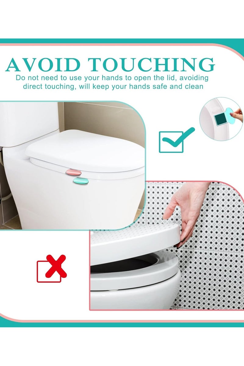هومستر 9 قطع مرحاض مقعد رفع مرحاض غطاء رفع مقعد مرحاض مقبض لرفع تجنب لمس غطاء المرحاض رفع مقعد حامل أدوات رفع لملحقات الحمام المكتب المنزلي فندق - Image 4