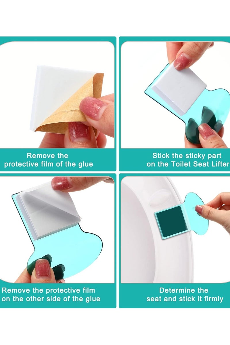 هومستر 9 قطع مرحاض مقعد رفع مرحاض غطاء رفع مقعد مرحاض مقبض لرفع تجنب لمس غطاء المرحاض رفع مقعد حامل أدوات رفع لملحقات الحمام المكتب المنزلي فندق - Image 5