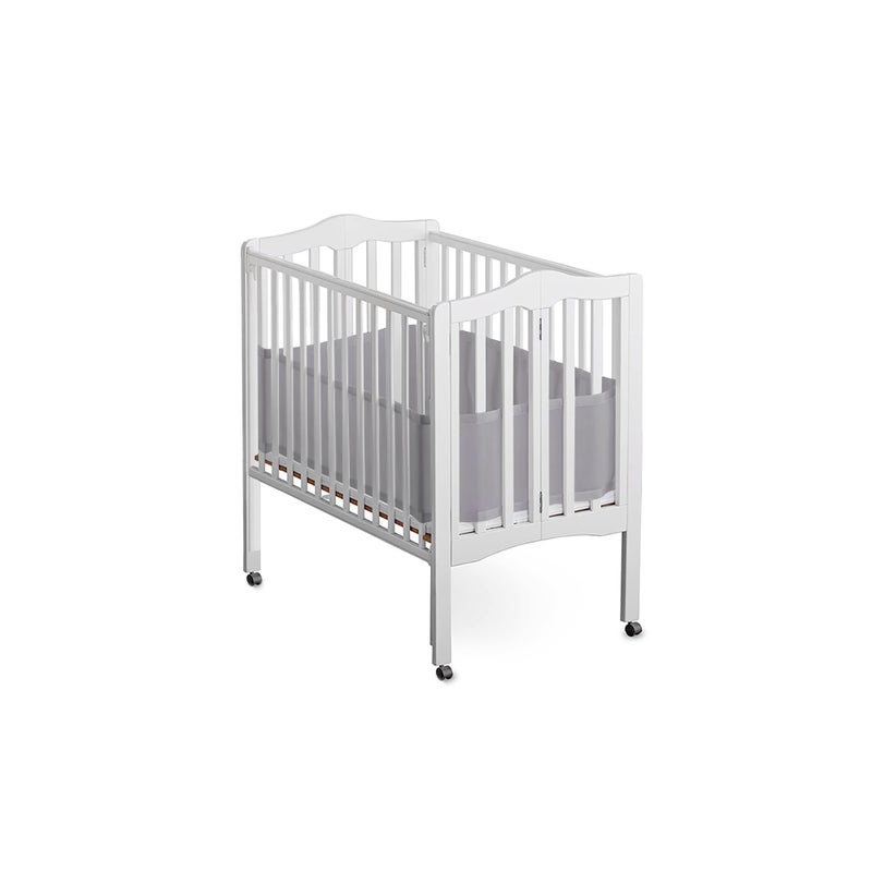Mini Crib Breathable Mesh Liner by BreathableBaby Classic 3mm Mesh Gray Size 4M Covers 4 Sides FITS MINI CRIBS WITH 38x24 MATTRESS ONLY