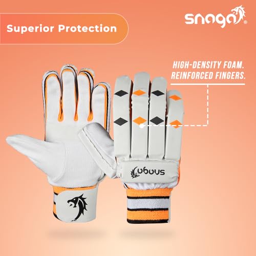 Snaga School Cricket Batting Gloves - for Beginner cricketers/PVC Palm/Nylon Stitch/Fully Paded Gloves/Full Fingered Gloves for Perfect Grip and Maximum Protection (Men)(14 Years and Above) - Image 2