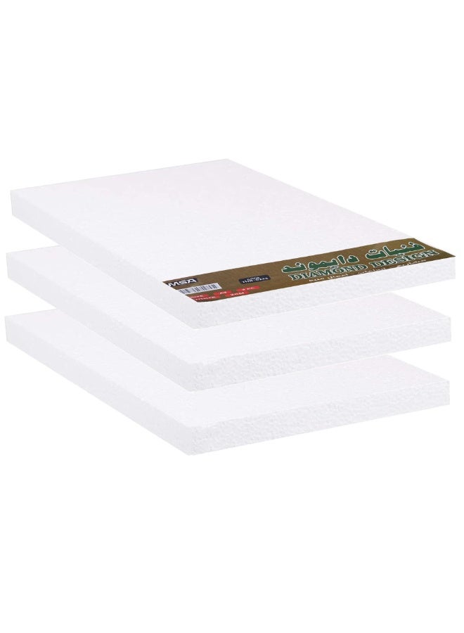 كرافت ماجيك عبوة من 3 قطع من مكعبات الفوم الحرفية مقاس A3 | ألواح فوم بيضاء سميكة بسمك 2 سم للأعمال اليدوية والنحت الفني والنمذجة والمشاريع المدرسية - Image 1