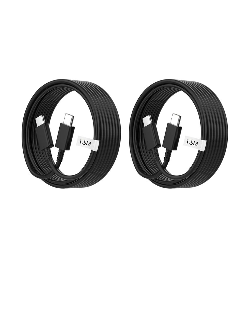 SUNSAR 2-Pack 1.5M Black Cable, Type C to Type C Cable,Fast Charging Cable for Galaxy note10/s20/note20/s21 - Image 1