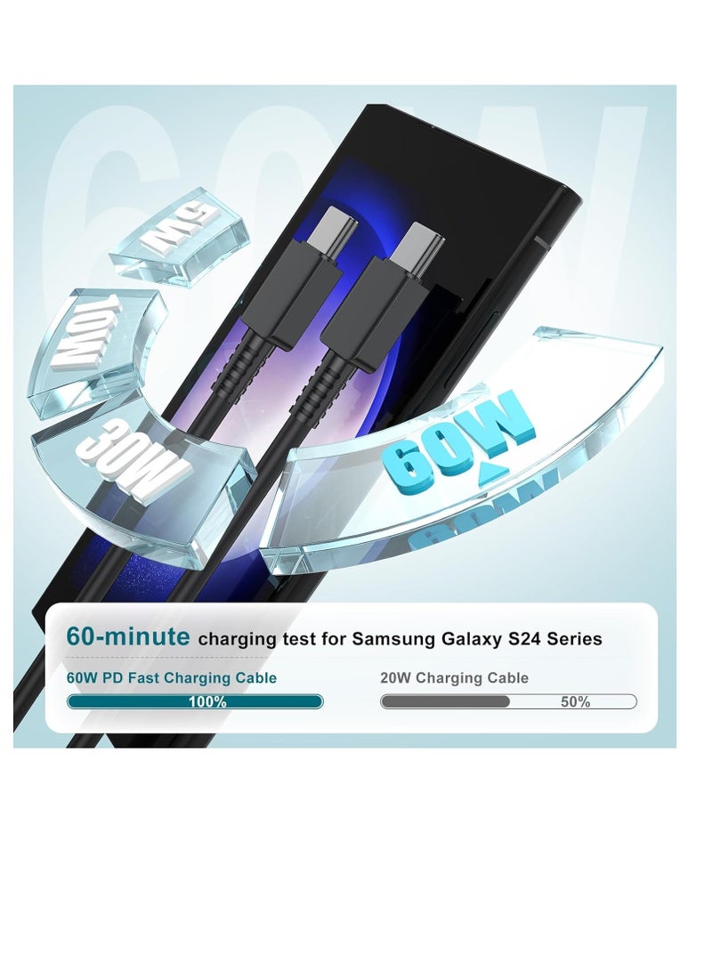 SUNSAR 2-Pack 1.5M Black Cable, Type C to Type C Cable,Fast Charging Cable for Galaxy note10/s20/note20/s21 - Image 4