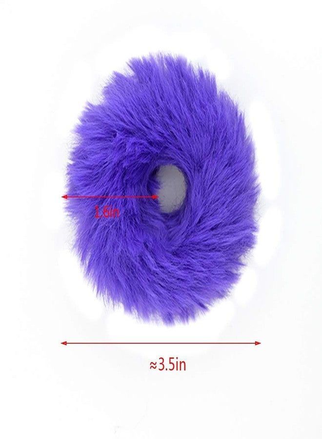 jiebor 32PCS Faux Fur Scrunchies and Hair Accessories for Women - Fuzzy Hair Ties, Bands, Ropes, Wristbands, Rings for Ponytail Holders - Image 2