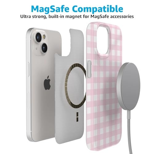 Casely iPhone 15 Case | Pink Plaid | Sunday Best | Compatible with MagSafe | Classic Ultra Slim Design - Image 4
