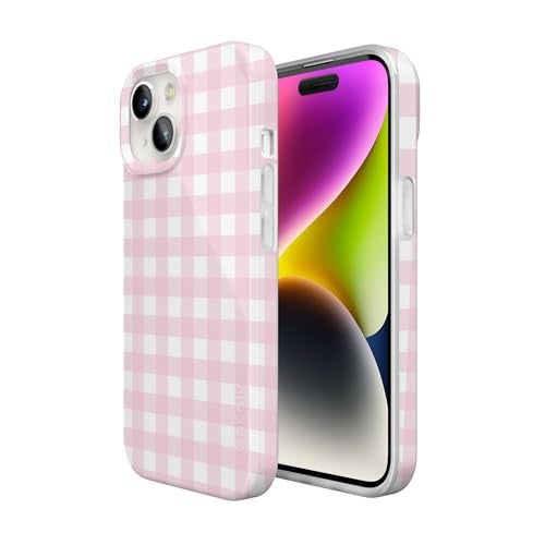 Casely iPhone 15 Case | Pink Plaid | Sunday Best | Compatible with MagSafe | Classic Ultra Slim Design - Image 2
