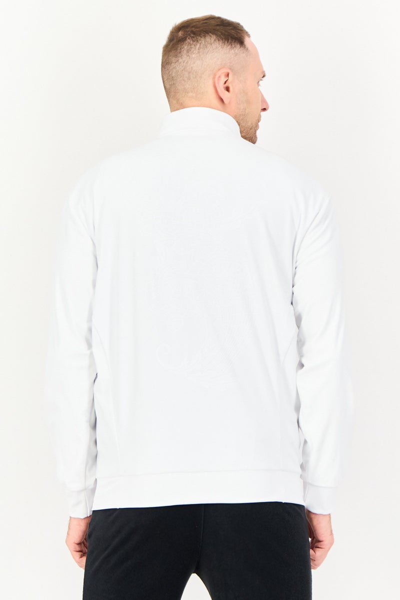 Adidas جاكيت تنس طويل الأكمام للرجال، رياضي، أبيض - Image 3