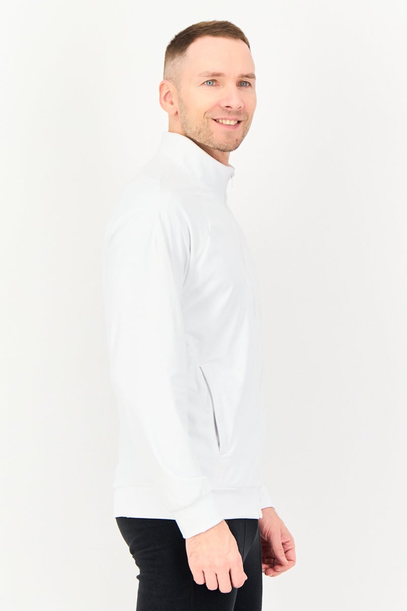 Adidas جاكيت تنس طويل الأكمام للرجال، رياضي، أبيض - Image 4