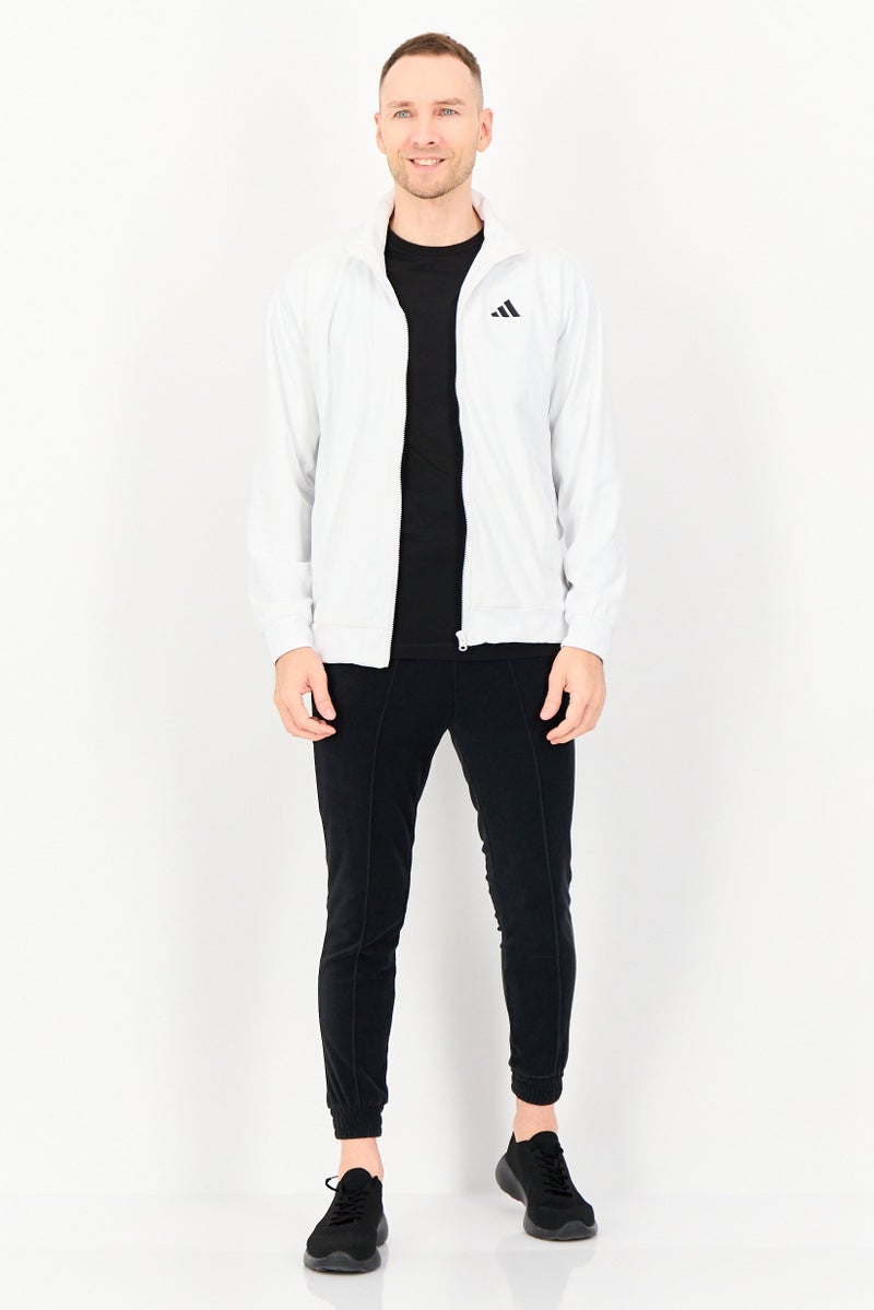 Adidas جاكيت تنس طويل الأكمام للرجال، رياضي، أبيض - Image 2