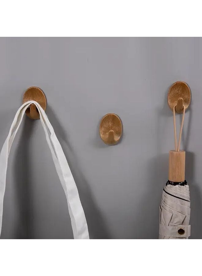 3pcs Square Wooden Adhesive Wall Hooks No Drill Key Coat Hanger For Home Decor - Image 5
