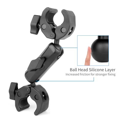 SOONSUN Double Super Clamp Camera Mount, Umbrella Clamp for Chair, Desk, Stroller, Wagons, Tripod, Pole, Light Stand, Cross Bar, Golf Cart, Motorcycle, Boom Stand, with 360° Magic Arm for Photography - Image 4