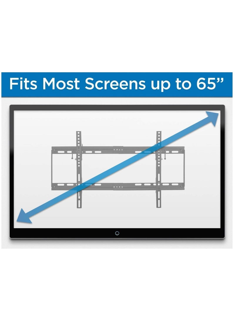 ELTRAZONE TV Stand/Television Stands for 32-65 Inch TV. Wall Mount TV Stand with Rugged Double Arm Bracket, Standard Load-bearing 32"-65", Maximum size 65inch, Holds Up to 40kg (32-65 Inch, BLACK)  - Image 3