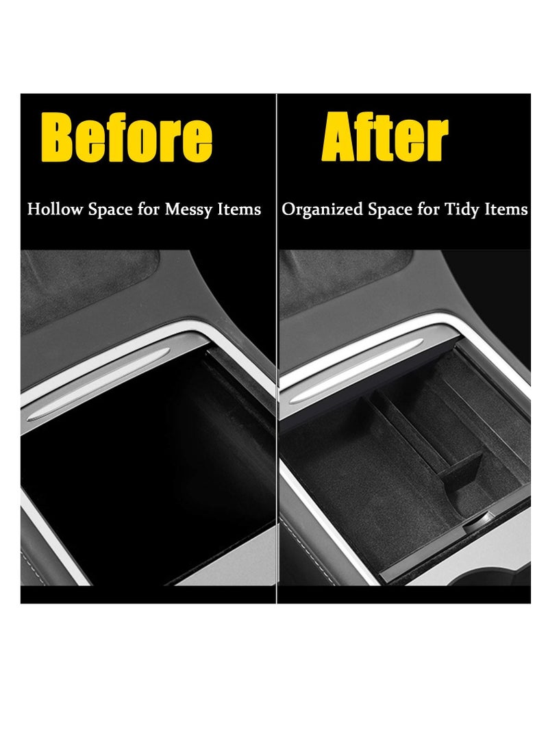 SYOSI Center Console Organizer Tray Fit for 2021 2022 Tesla Model 3/Y Armrest Storage Box Cubby Drawer Container - Image 4