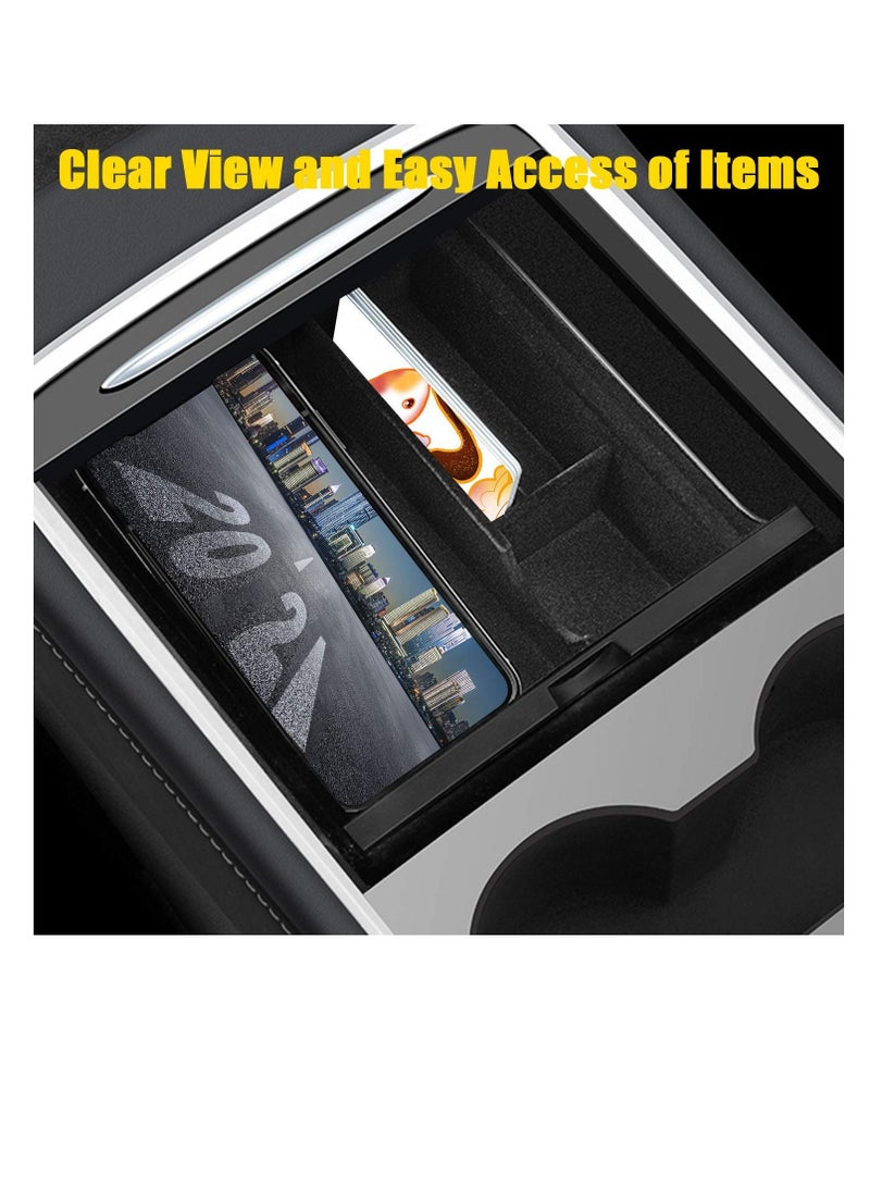 SYOSI Center Console Organizer Tray Fit for 2021 2022 Tesla Model 3/Y Armrest Storage Box Cubby Drawer Container - Image 5