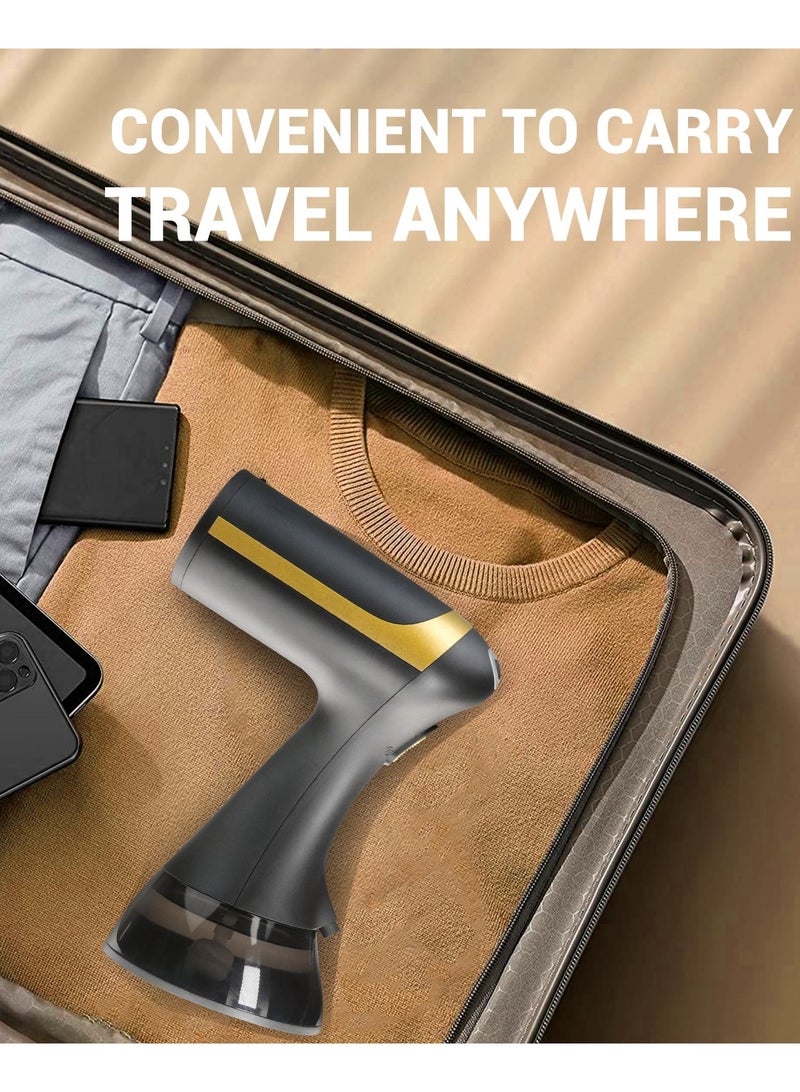 Portable Handheld Garment and Fabric Steamer (Black) 1500 Watts, 350ml Large Water Tank, Quick Heat, for Travelling,home,Clothing Iron, with Lint Brush, and Steam Nozzle  - Image 4
