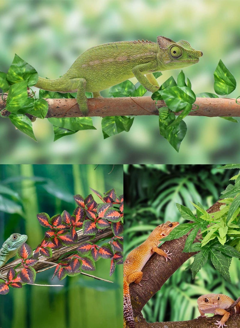 Excefore Reptile Plants, Vibrant Hanging Amphibian Plants with Suction Cup for Snake, Bearded Dragons, Toads, Hermit Crab Tanks , Perfect Habitat Decorations for Your Pet Reptiles - Image 5