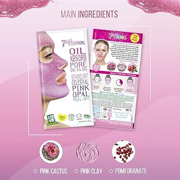7th Heaven Oil Absorb Pore Declog StarDust Celestial Pink Opal PeelOff face mask 10ml - Image 4