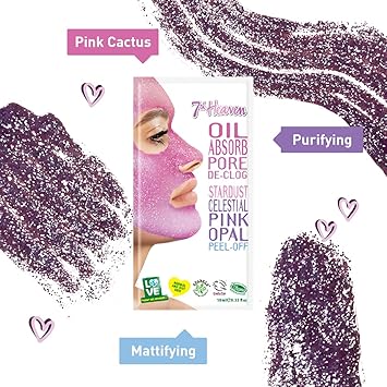 7th Heaven Oil Absorb Pore Declog StarDust Celestial Pink Opal PeelOff face mask 10ml - Image 3