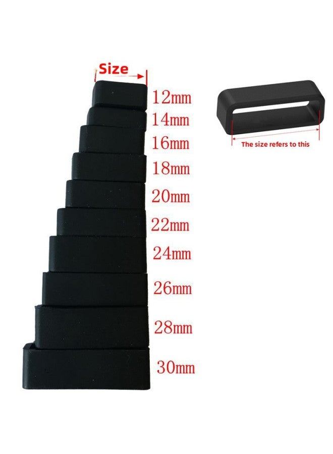 Loquat Watch Buckle Strap Activity Ring Accessories Strap Ring Silicone Buckle Watch Strap Ring Replacement Ring Universal Buckle-Color:Dark Blue 【4 Pieces】 - Suitable For Watch Strap Width 20mm  - Image 3