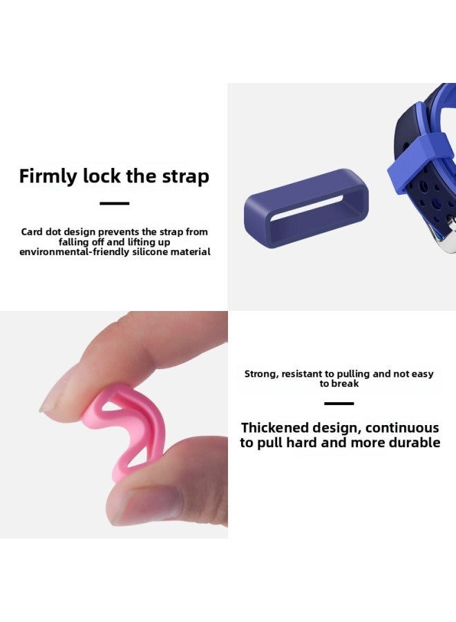 Loquat Watch Buckle Strap Activity Ring Accessories Strap Ring Silicone Buckle Watch Strap Ring Replacement Ring Universal Buckle-Color:Dark Blue 【4 Pieces】 - Suitable For Watch Strap Width 20mm  - Image 5