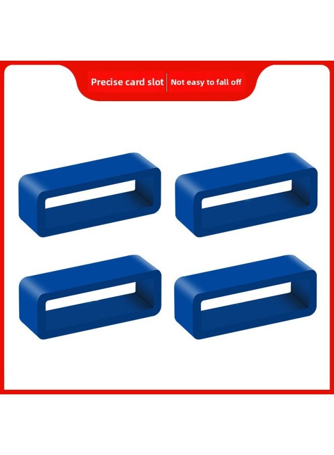 Loquat Watch Buckle Strap Activity Ring Accessories Strap Ring Silicone Buckle Watch Strap Ring Replacement Ring Universal Buckle-Color:Dark Blue 【4 Pieces】 - Suitable For Watch Strap Width 20mm  - Image 1
