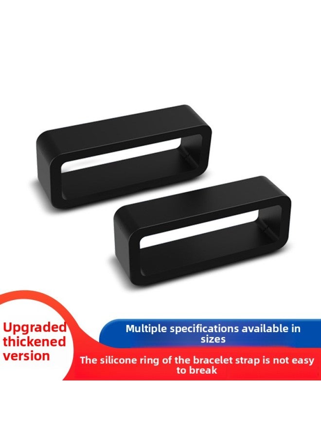 Loquat Watch Buckle Strap Activity Ring Accessories Strap Ring Silicone Buckle Watch Strap Ring Replacement Ring Universal Buckle-Color:Dark Blue 【4 Pieces】 - Suitable For Watch Strap Width 20mm  - Image 2