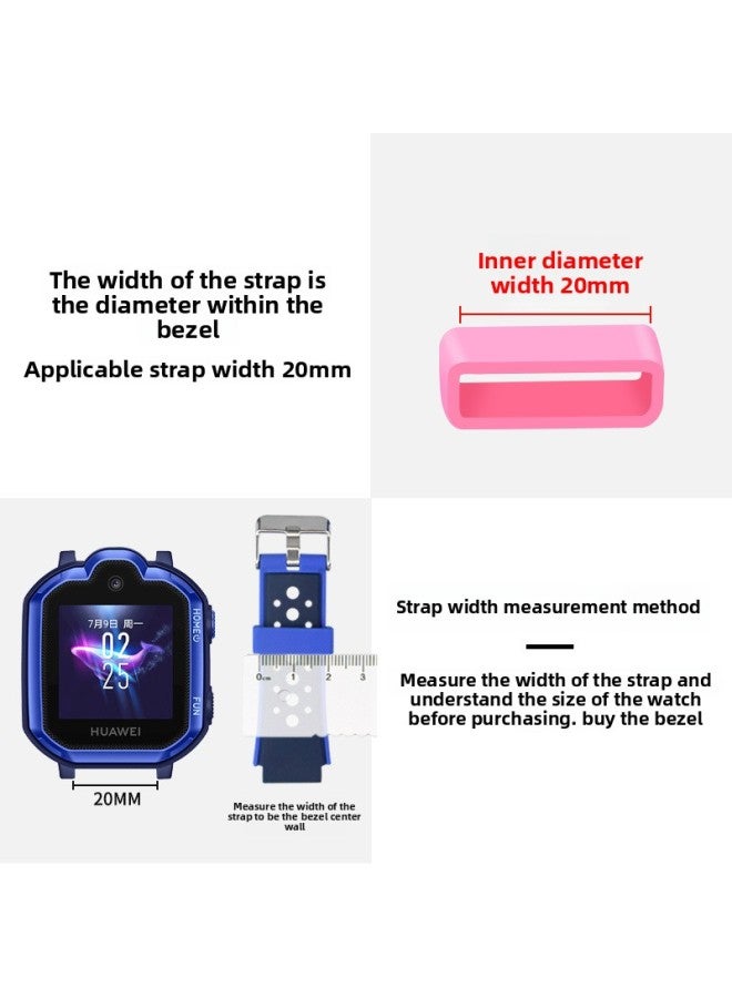 Loquat Watch Buckle Strap Activity Ring Accessories Strap Ring Silicone Buckle Watch Strap Ring Replacement Ring Universal Buckle-Color:Dark Blue 【4 Pieces】 - Suitable For Watch Strap Width 20mm  - Image 4