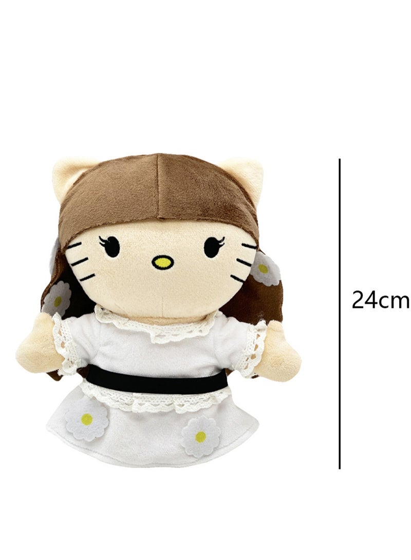 Children's Toy Kitten Series Plush Doll Doll (White Skirt Brown Hair)  - Image 2