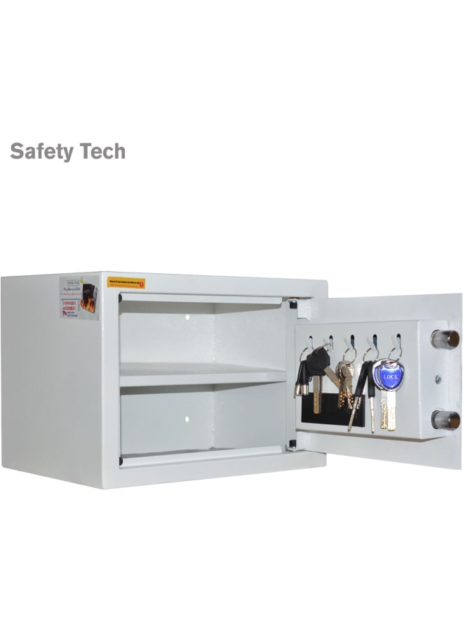 سيفتي تيك خزنة أمان رقمية من Safety Tech - نظام إنذار مبكر ورقمي - مفتاحان للطوارئ - أمان مزدوج - حامل لخمسة مفاتيح - 25 × 35 × 25 سم - ضمان 5 سنوات - GN25 SDA أبيض - Image 3