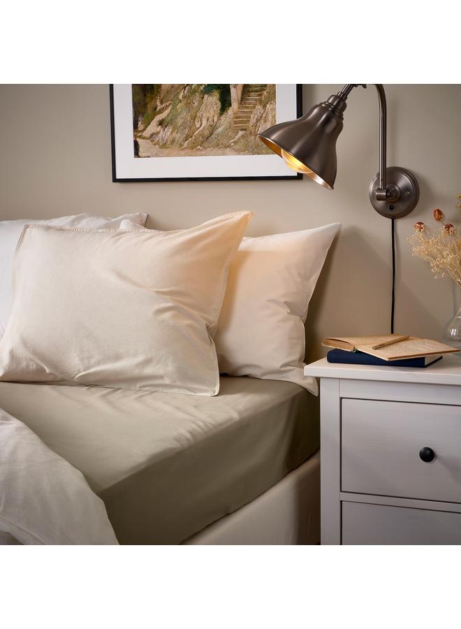 Zaboon Fitted sheet, grey-beige, 140x200 cm - Image 3