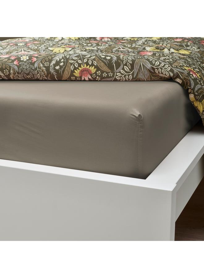 Zaboon Fitted sheet, grey-beige, 140x200 cm - Image 4