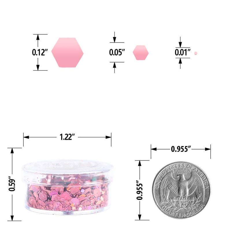Estanoite Holographic Chunky Sequins 12 Colors Mixed Laser Cosmetic Glitter for Face, Body, Eye, Hair, Nail Art, Lip Gloss - Festival Glitter Makeup with Different Hexagon Sizes (Metallic Mix) - Image 4