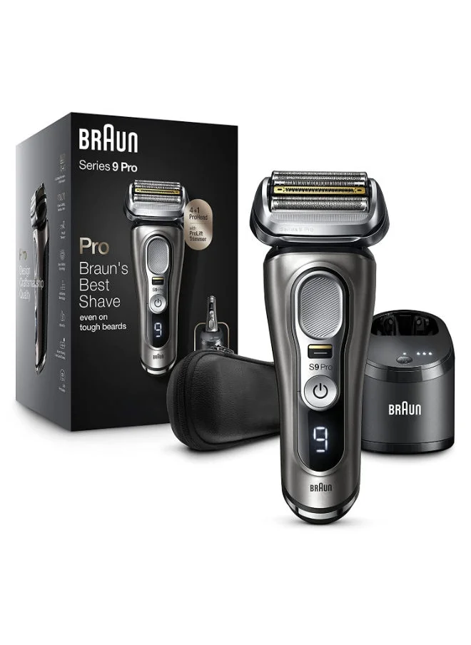 BRAUN Series 9 ProWet And Dry Shaver With 5-In-1 Smart Care Center And Travel Case Noble Metal 9465cc