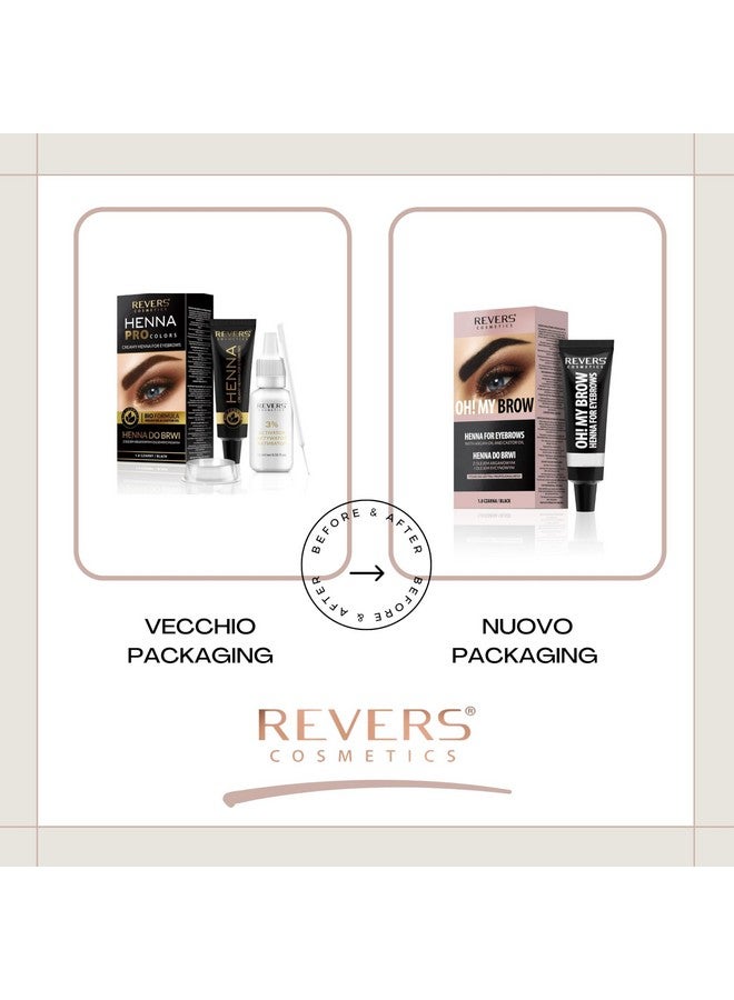 Revers Cream Hair Dye with Argan Oil and Castor Oil, Eyelash and Eyebrow tint , Black Color - Image 3