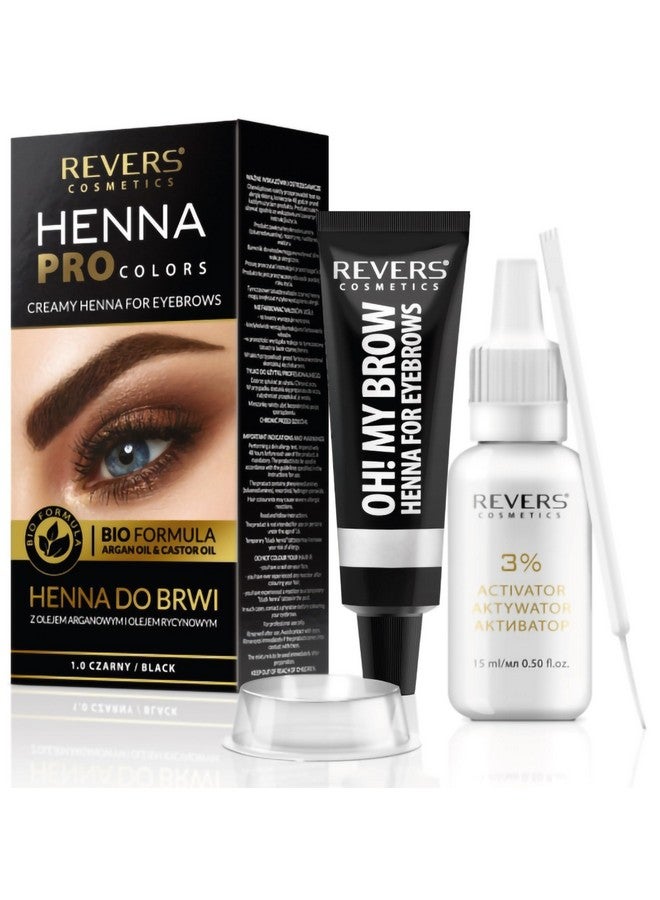 Revers Cream Hair Dye with Argan Oil and Castor Oil, Eyelash and Eyebrow tint , Black Color - Image 1