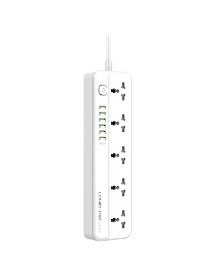 JAJEEK SC5614 Power Strip – 5 AC Outlets & 6 USB Charging Ports with 2m Extension Cord, Surge Protection, Ideal for Home & Office – Efficient Power Hub for Multiple Devices  - Image 1