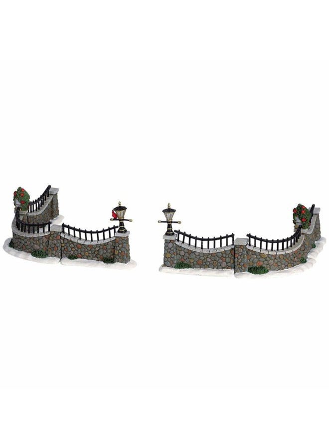 Christmas Village Stone Wall Set Of 6-63576