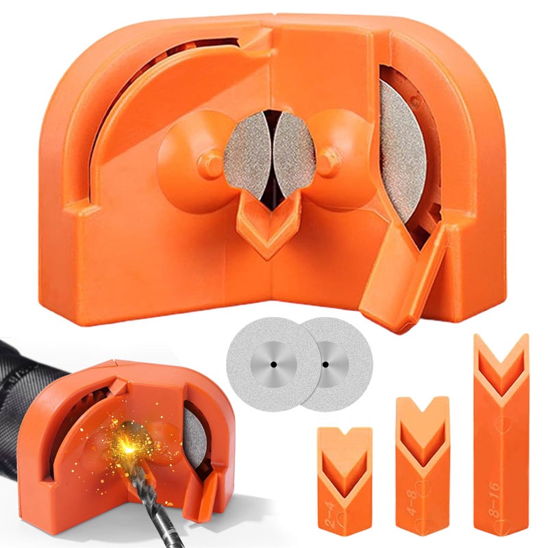 BUXUNA Drill Bit Sharpener, Drill Bit Sharpener for All Bits(5/64''- 5/8''), Multipurpose Drill Bits Grinding Sharpener, Portable Drill Grinder Grinding Tool, Powered by Electric Drills - Image 1