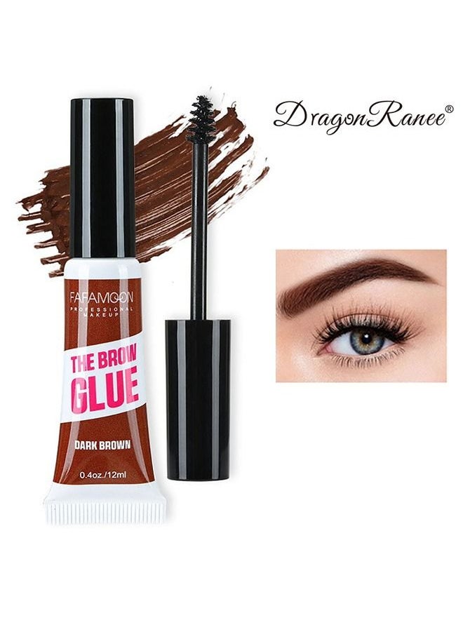 Dragon Ranee Eyebrow Gel Waterproof Eyebrow Color Brow Shaping Gel Makeup Liquid Brows Styling - Long Lasting Smudge-proof (Dark Brown)  - Image 1