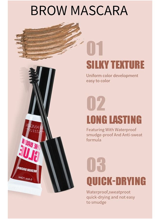 Dragon Ranee Eyebrow Gel Waterproof Eyebrow Color Brow Shaping Gel Makeup Liquid Brows Styling - Long Lasting Smudge-proof (Dark Brown)  - Image 4