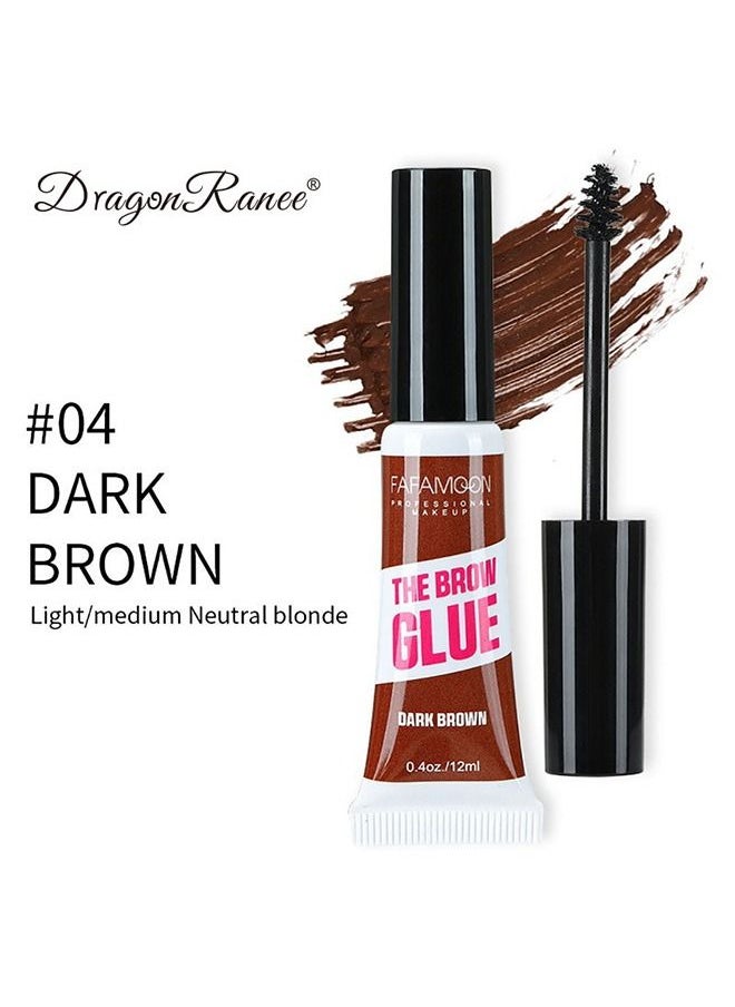 Dragon Ranee Eyebrow Gel Waterproof Eyebrow Color Brow Shaping Gel Makeup Liquid Brows Styling - Long Lasting Smudge-proof (Dark Brown)  - Image 2