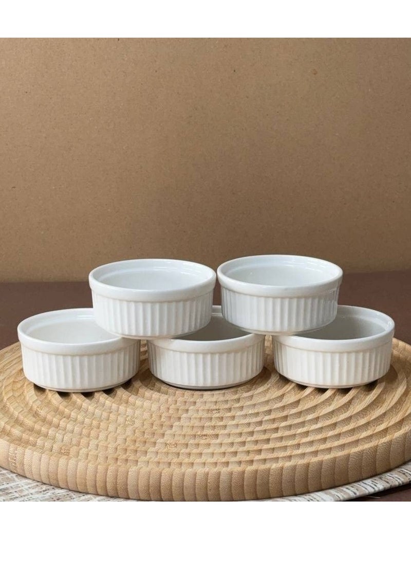 مجموعة أطباق رمكين سيراميك – 5 قطع أنيقة للمخبوزات والتقديم مقاس 100مل - Image 3