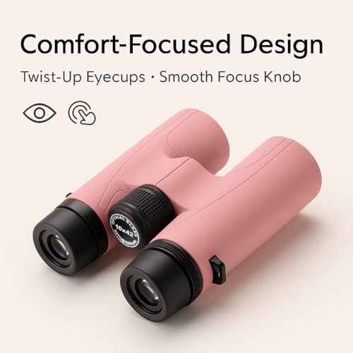 Barska Crush 10x42 Binoculars – Lightweight, Compact & Shockproof Design in Bright Colors for Hiking, Travel, Concerts, Sports, Great Gift Idea – Case & Strap Included - Image 4