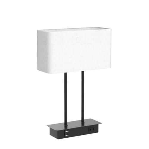 Lakumu Bedside Touch Control Table Lamp with Dual USB Charging Ports 1 AC Outlet, 3 Way Dimmable Modern Nightstand Lamp with Cream Fabric Shade, Desk Lamp for Bedroom Living Room Office with 5000K LED Bulb - Image 4