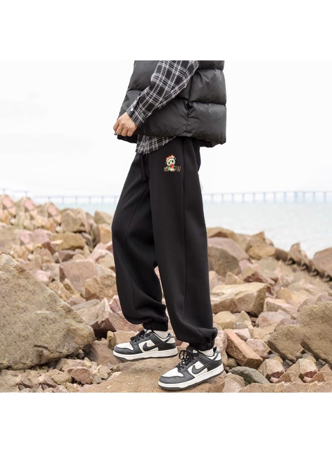 Homlean Casual Pants For Men, Autumn Season, Snake Year Printed Design, Fashionable Versatile Loose-fitting Joggers, Simple Trousers, Hk1 Black 3XL - Image 3